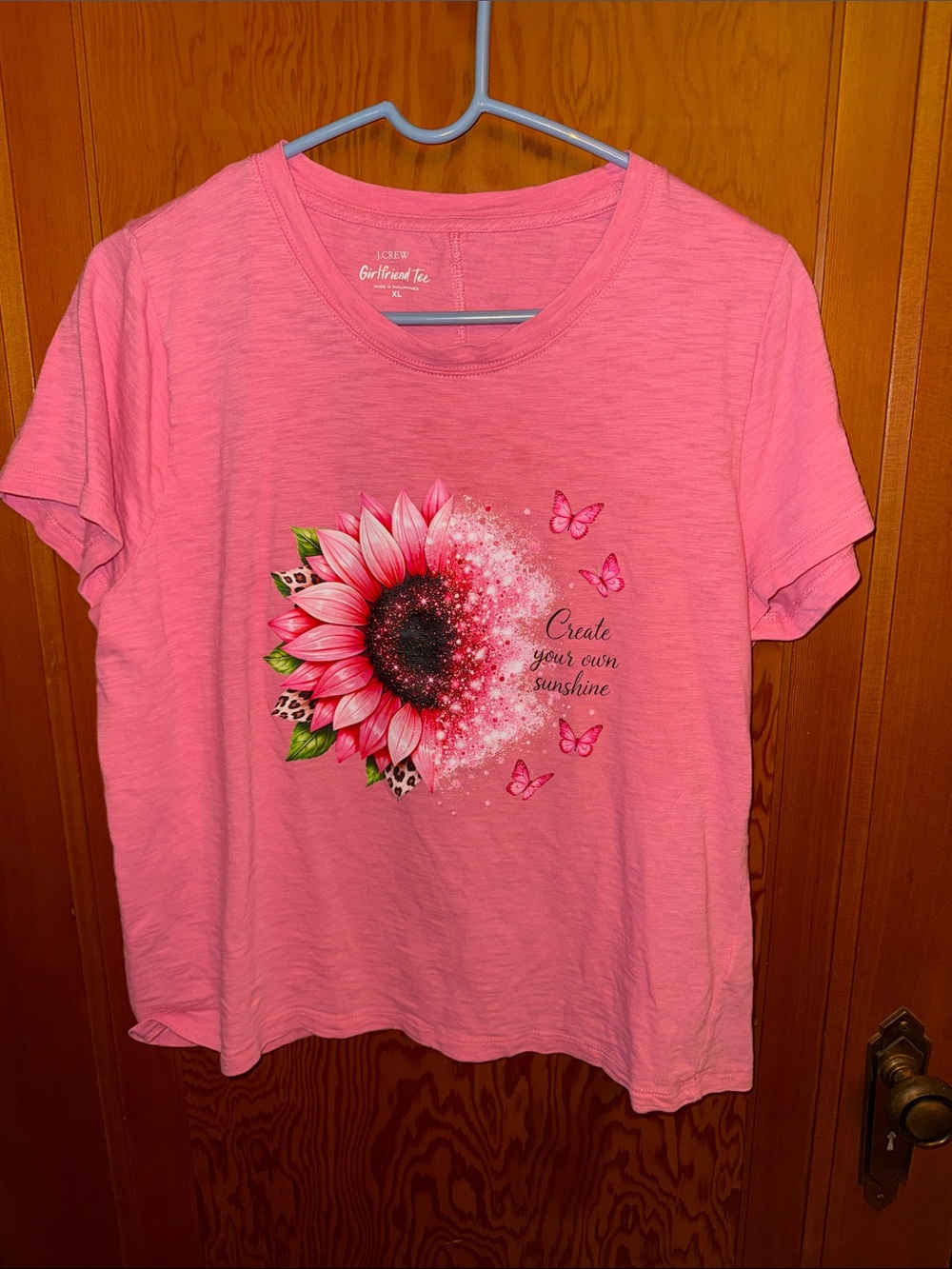 J. Crew Pink 'Create Your Own Sunshine' Sunflower Graphic Tee